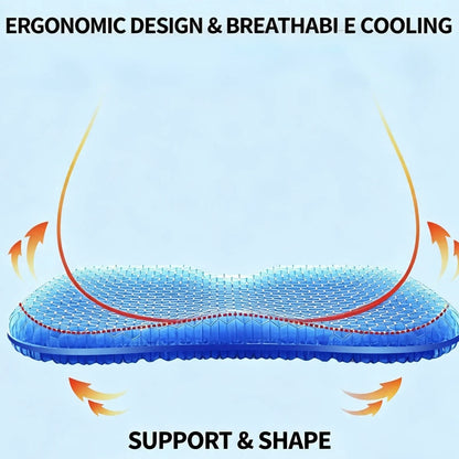 Side view illustration of the contoured honeycomb seat cushion