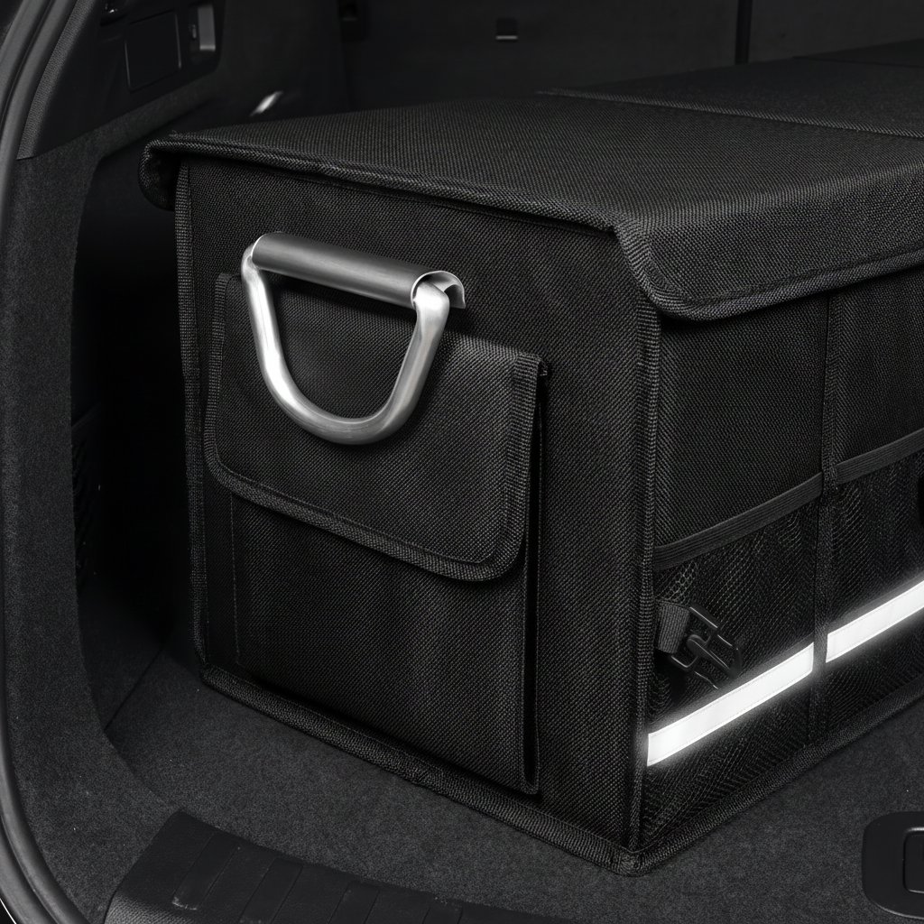 Heavy-Duty Foldable Trunk Organizer – handle detail close-up