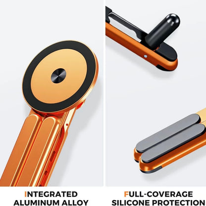 Foldable Aluminum Laptop Stand - orange color compact folded size portable for travel