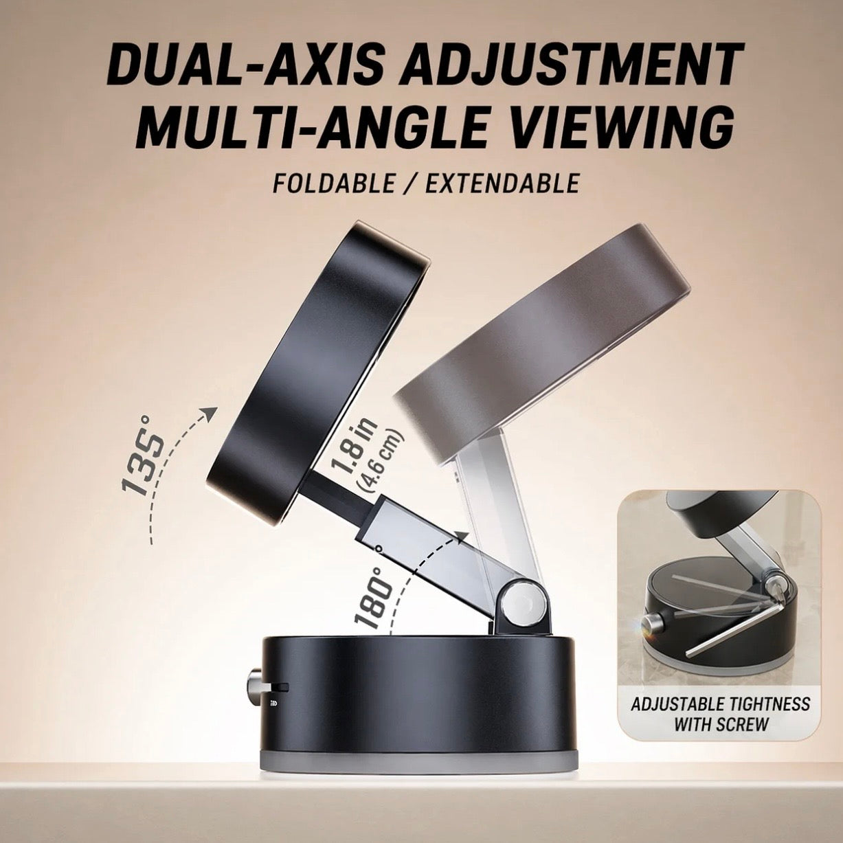 Premium Vacuum Magnetic Phone Stand - suitable for multiple scenarios desktop desk shelf in the car and travel with free PC mirror sticker
