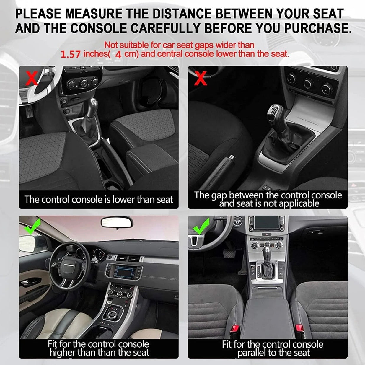 Premium Car Seat Gap Organizer – in-car installation angle view