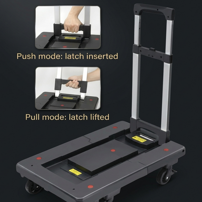 Ultra-Slim 8CM Foldable Shopping Cart – lifestyle detail shot