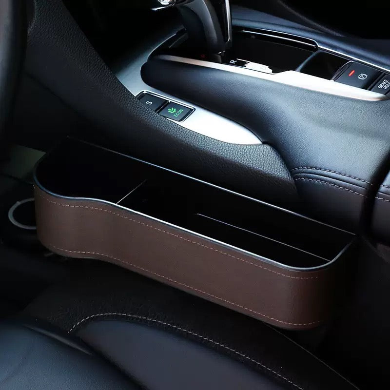 Premium Car Seat Gap Organizer – close-up of material and stitching quality