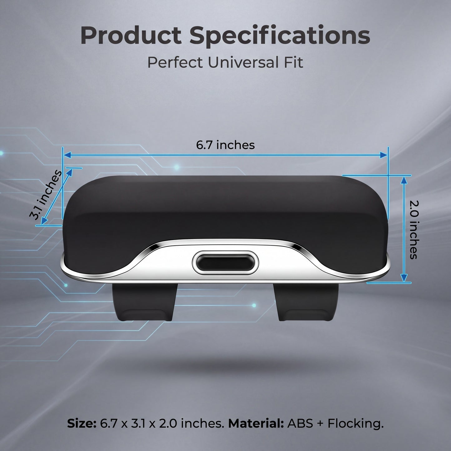 Car Sunglasses Holder - product specifications 6.7 x 3.1 x 2.0 inches ABS and flocking material