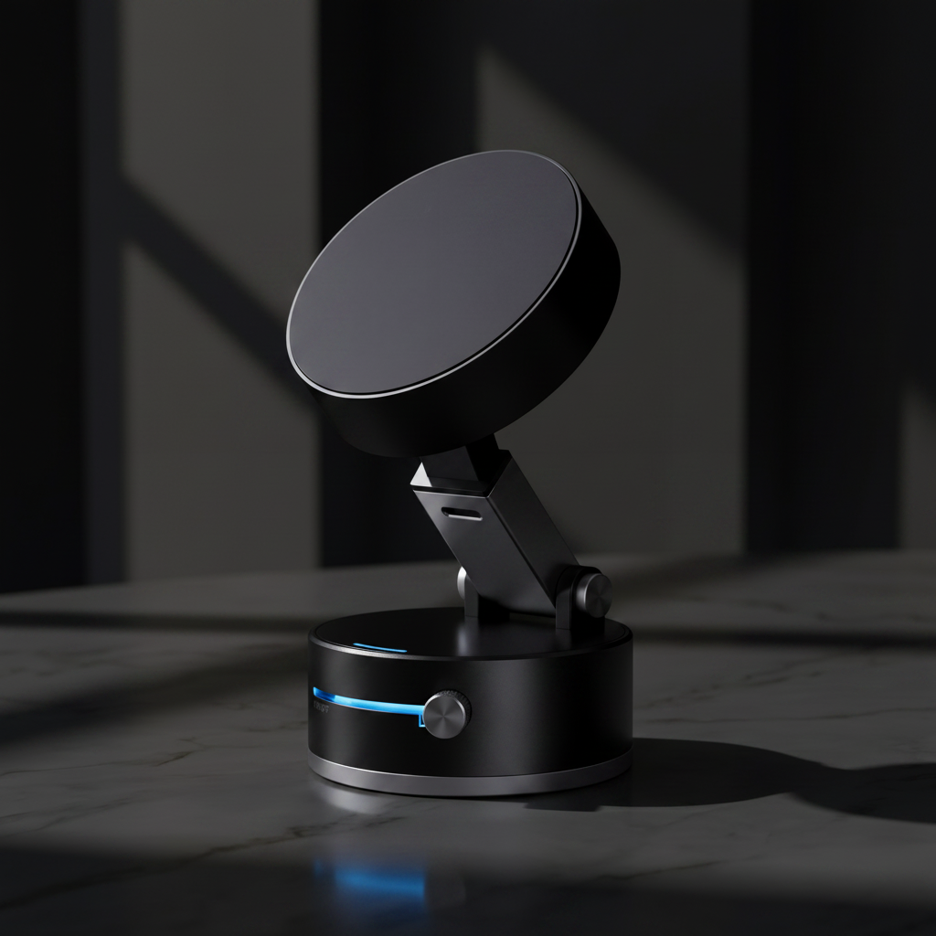 Premium Magnetic Car Phone Mount - dark studio product photography on charcoal black background