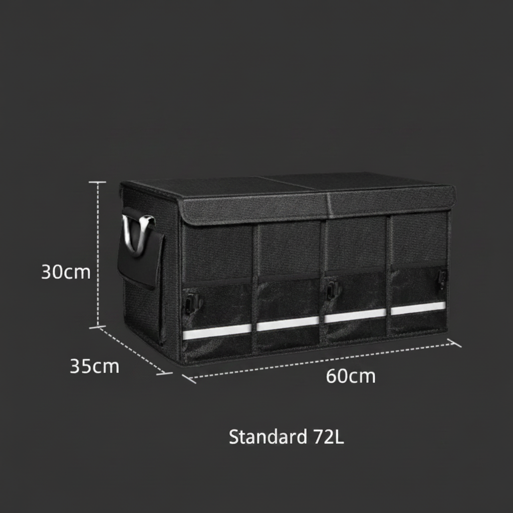 	Heavy-Duty Foldable Trunk Organizer – Standard 72L size specifications